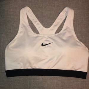 White and Black Nike Sports Bra
